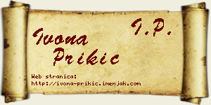 Ivona Prikić vizit kartica